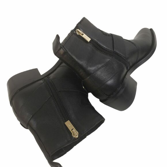DKNY Boots Womens 5.5 M Black Mina Western Bootie Leather Almond Toe Ankle - Picture 4 of 6